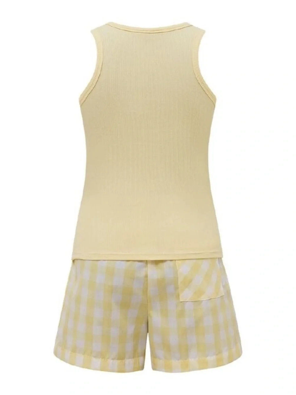NWT Size 2XL Disney Pale Yellow Winnie the Pooh Tank & Yellow Gingham Shorts Set - Picture 3 of 6